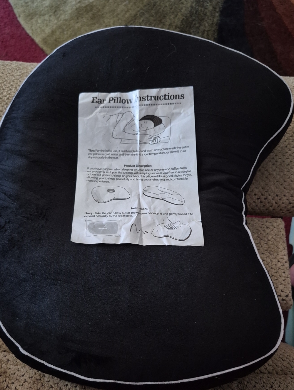 Black Ear Pillow Cushion